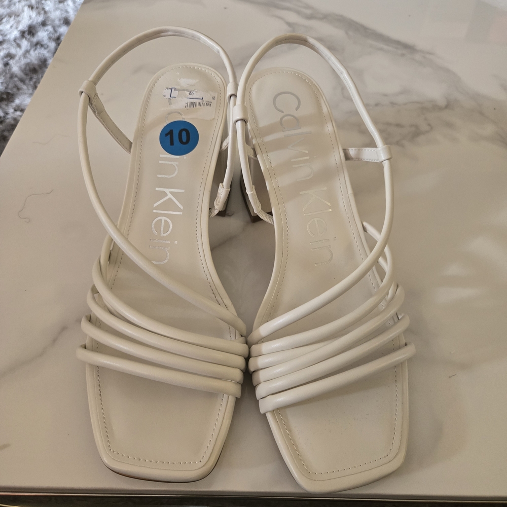 Calvin Klein White Strappy Women's Sandals